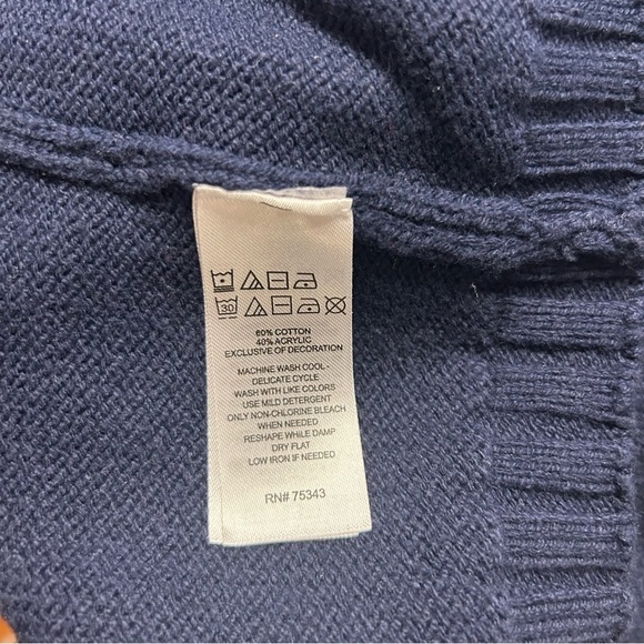 Happily Grey Navy Blue Seashell Sweater, Size XS - Picture 7 of 7